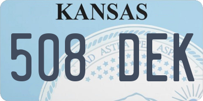 KS license plate 508DEK
