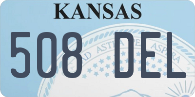KS license plate 508DEL