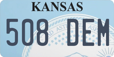 KS license plate 508DEM