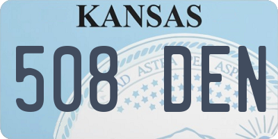 KS license plate 508DEN