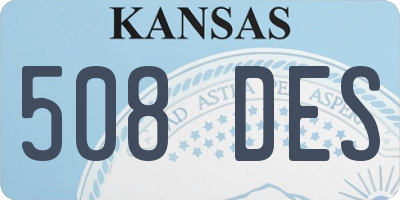 KS license plate 508DES