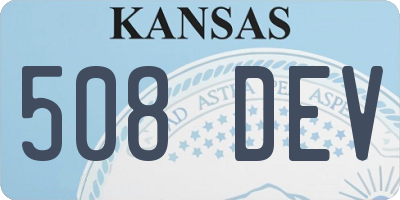 KS license plate 508DEV