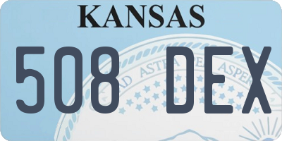 KS license plate 508DEX