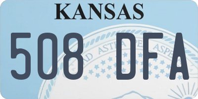 KS license plate 508DFA