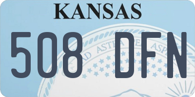 KS license plate 508DFN