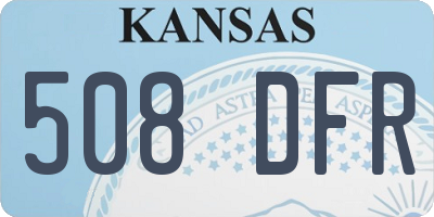 KS license plate 508DFR