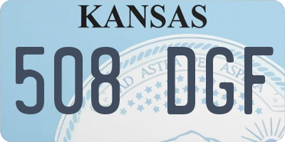 KS license plate 508DGF