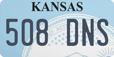 KS license plate 508DNS