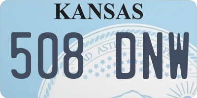 KS license plate 508DNW