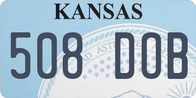 KS license plate 508DOB