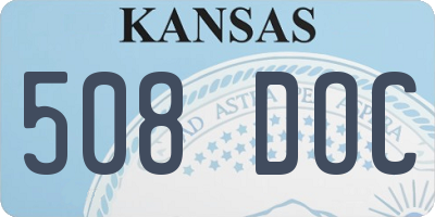 KS license plate 508DOC