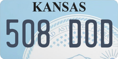 KS license plate 508DOD