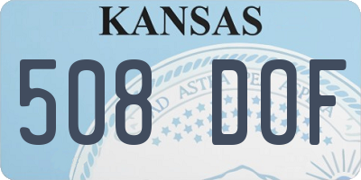 KS license plate 508DOF