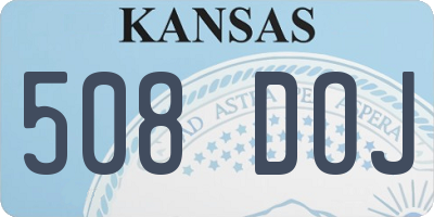 KS license plate 508DOJ