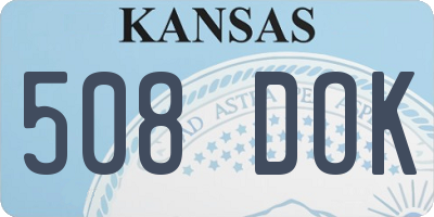 KS license plate 508DOK