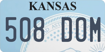 KS license plate 508DOM