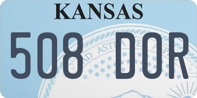 KS license plate 508DOR