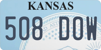 KS license plate 508DOW