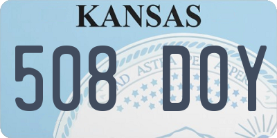 KS license plate 508DOY