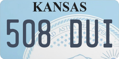 KS license plate 508DUI