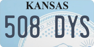 KS license plate 508DYS