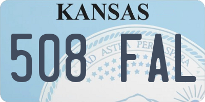 KS license plate 508FAL