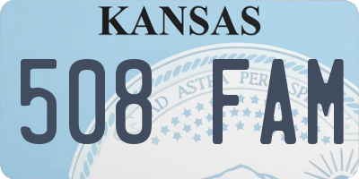 KS license plate 508FAM