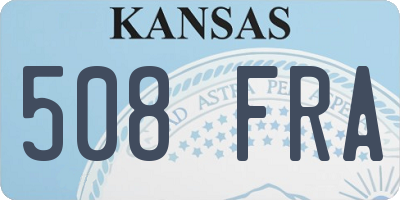 KS license plate 508FRA