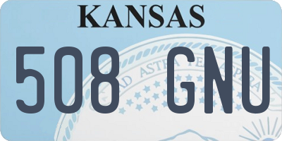 KS license plate 508GNU
