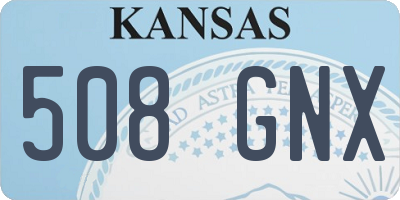 KS license plate 508GNX
