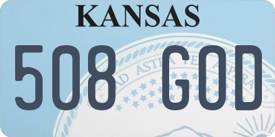 KS license plate 508GOD