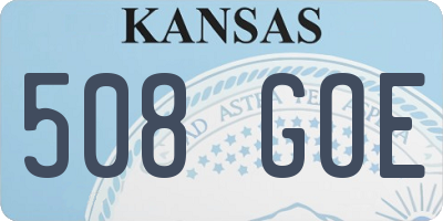 KS license plate 508GOE