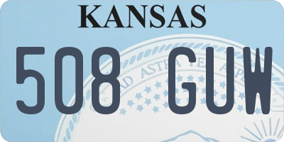 KS license plate 508GUW