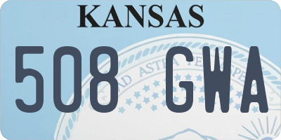 KS license plate 508GWA