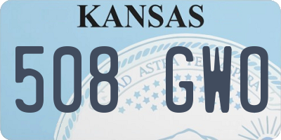 KS license plate 508GWO