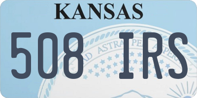 KS license plate 508IRS