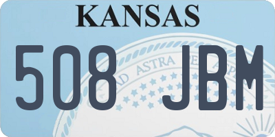 KS license plate 508JBM