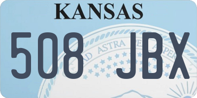 KS license plate 508JBX