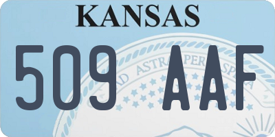 KS license plate 509AAF