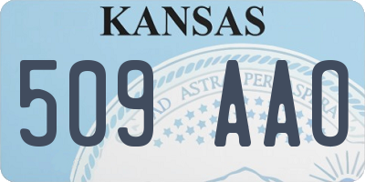 KS license plate 509AAO