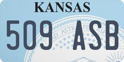 KS license plate 509ASB