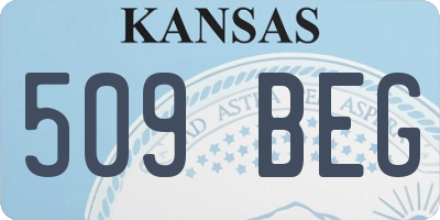 KS license plate 509BEG
