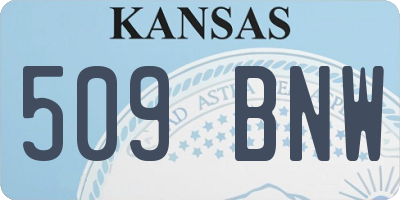 KS license plate 509BNW