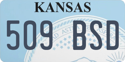 KS license plate 509BSD