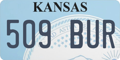 KS license plate 509BUR