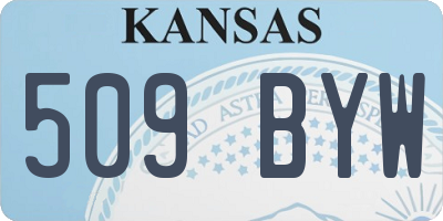 KS license plate 509BYW