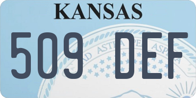 KS license plate 509DEF