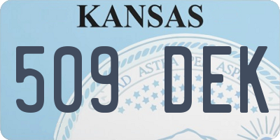 KS license plate 509DEK