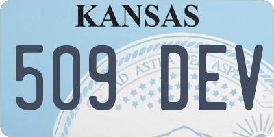 KS license plate 509DEV