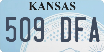 KS license plate 509DFA